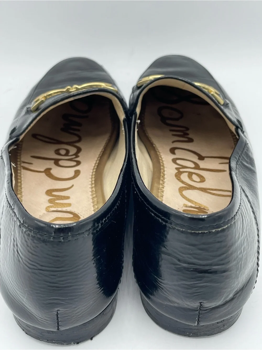 Sam Edelman Loraine Black Leather Horsebit Loafers.